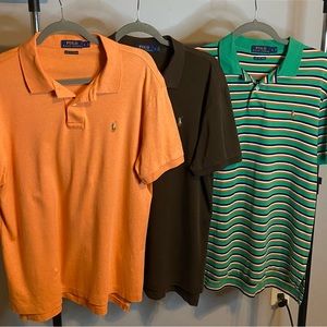 Lot of 3 POLO Ralph Lauren Shirts Men’s Polo Pima Soft Touch Large